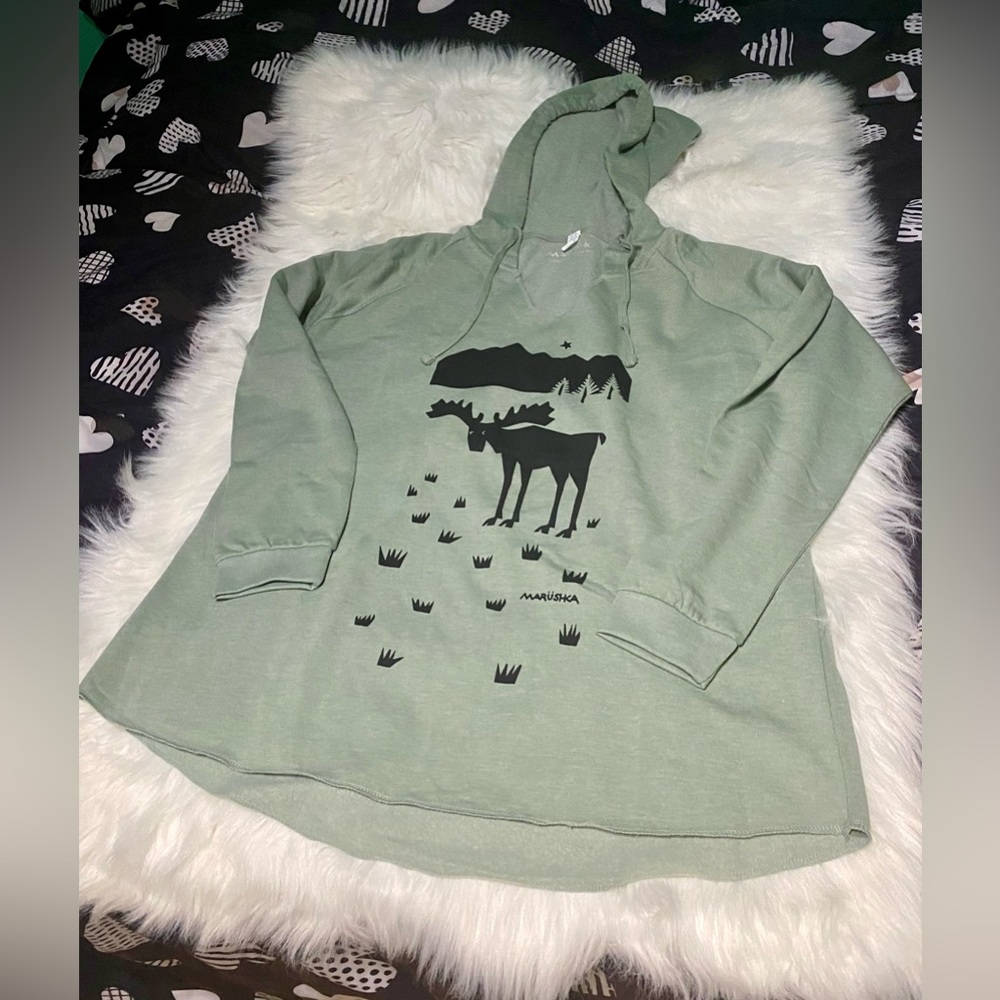 Notch Neck Hoody Moose Spruce